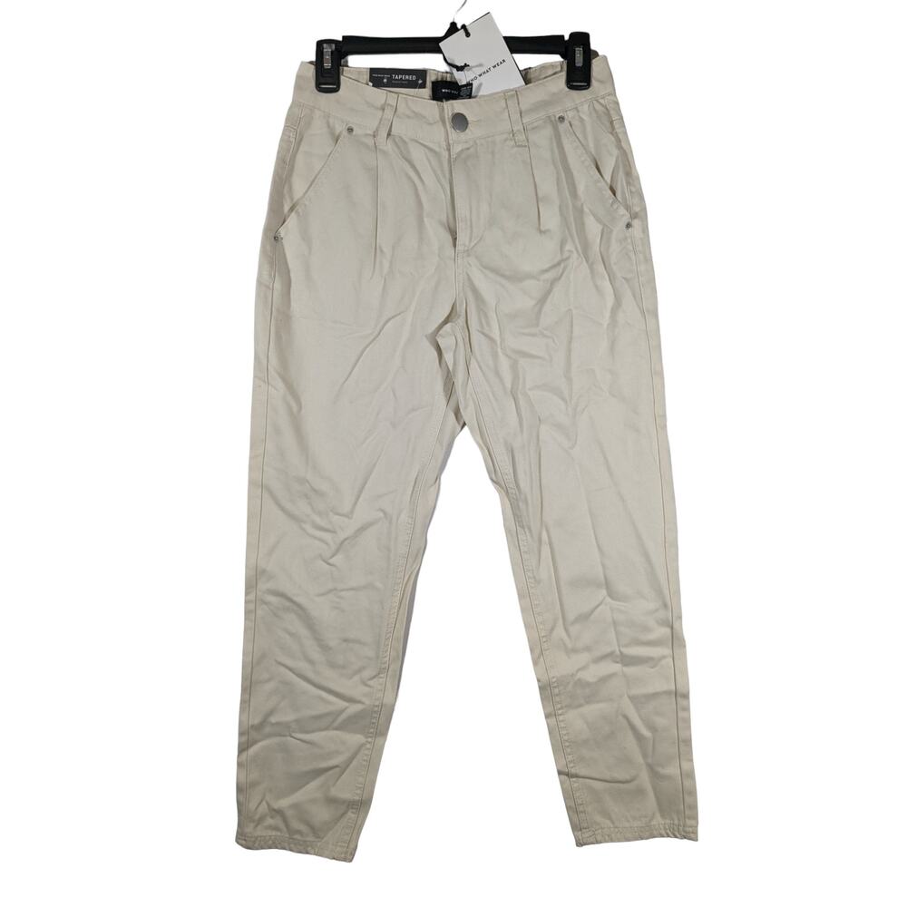 Jeans High Rise Cropped Tapered Who What Wear‎ Cream 2 Ivory Casual Work Pockets